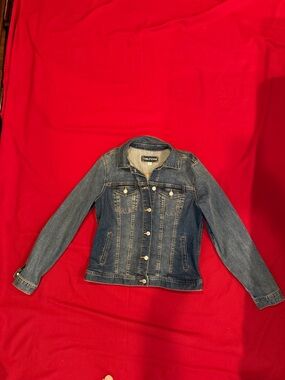 Maurices Medium Blue Denim Jacket with Button Front